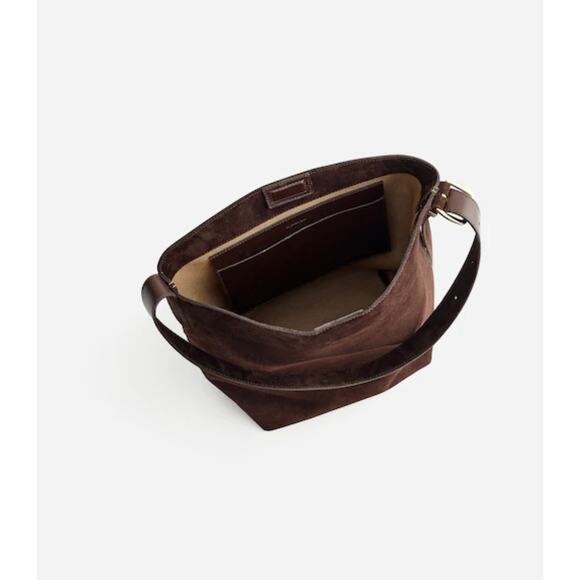 Madewell The Essential Brown Suede Bucket Tote Bag (New) - Picture 2 of 8